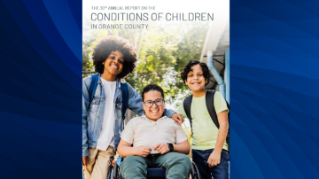 This is the cover of the 30th Annual Conditions of Children Report featuring three children.